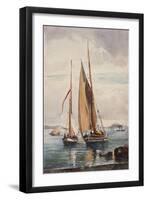 Fishing Boats and Steamship-Giacinto Gigante-Framed Giclee Print