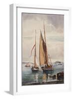 Fishing Boats and Steamship-Giacinto Gigante-Framed Giclee Print