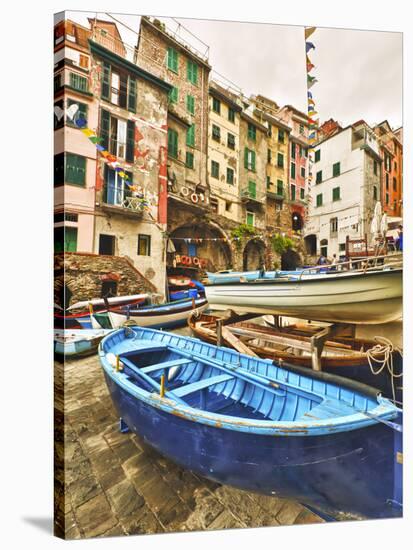 Fishing Boats are Parked in Streets Each Night, Manarola, Cinque Terre, Tuscany, Italy-Richard Duval-Stretched Canvas