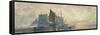 Fishing Boats at Anchor: Sunset, 19th Century-William Roxby Beverly-Framed Stretched Canvas