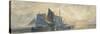 Fishing Boats at Anchor: Sunset, 19th Century-William Roxby Beverly-Stretched Canvas