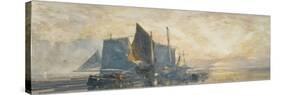 Fishing Boats at Anchor: Sunset, 19th Century-William Roxby Beverly-Stretched Canvas