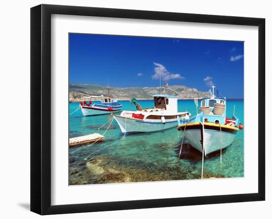 Fishing Boats at Anopi Beach, Karpathos, Dodecanese, Greek Islands, Greece, Europe-Sakis Papadopoulos-Framed Photographic Print