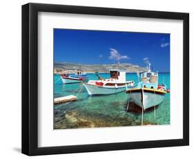 Fishing Boats at Anopi Beach, Karpathos, Dodecanese, Greek Islands, Greece, Europe-Sakis Papadopoulos-Framed Photographic Print