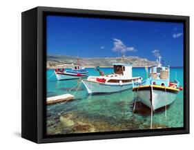 Fishing Boats at Anopi Beach, Karpathos, Dodecanese, Greek Islands, Greece, Europe-Sakis Papadopoulos-Framed Stretched Canvas