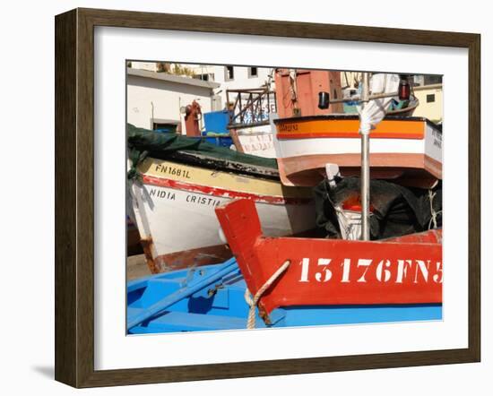 Fishing Boats at Camara De Lobos, Madeira-null-Framed Photographic Print