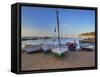 Fishing Boats at Dawn, Calella De Palafrugell, Costa Brava, Catalonia, Spain, Mediterranean, Europe-Stuart Black-Framed Stretched Canvas