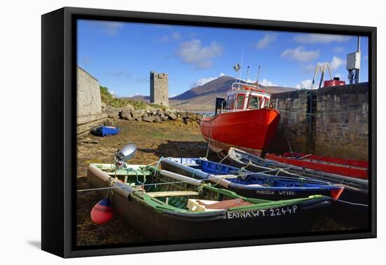 Fishing Boats at Kildownet Pier-Richard Cummins-Framed Stretched Canvas