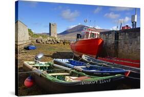 Fishing Boats at Kildownet Pier-Richard Cummins-Stretched Canvas