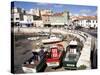 Fishing Boats at Low Tide, Peniche, Estremadura, Portugal-Ken Gillham-Stretched Canvas