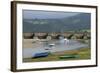 Fishing Boats at Low Tide, San Vicente De Al Barquera, Spain-David R. Frazier-Framed Photographic Print