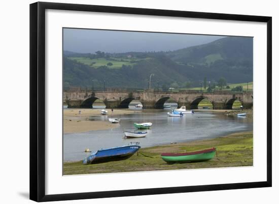 Fishing Boats at Low Tide, San Vicente De Al Barquera, Spain-David R. Frazier-Framed Photographic Print