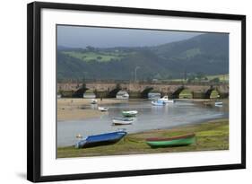 Fishing Boats at Low Tide, San Vicente De Al Barquera, Spain-David R. Frazier-Framed Photographic Print