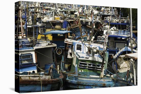 Fishing Boats at Negombo Lagoon, Negombo, Sri Lanka, Asia-John Woodworth-Stretched Canvas