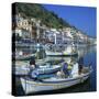 Fishing Boats at Port Town of Neapoli, Peloponnese, Greece, Europe-Tony Gervis-Stretched Canvas