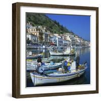 Fishing Boats at Port Town of Neapoli, Peloponnese, Greece, Europe-Tony Gervis-Framed Photographic Print