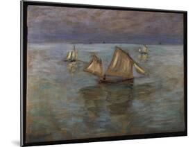 Fishing Boats at Pourville, 1882-Claude Monet-Mounted Giclee Print