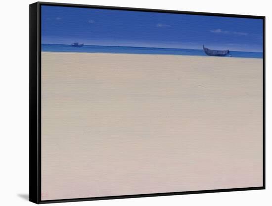 Fishing Boats at Puvar, Kerala-Derek Hare-Framed Stretched Canvas