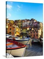 Fishing Boats at Rest in Manarola in Cinque Terre, Tuscany, Italy-Richard Duval-Stretched Canvas