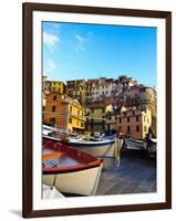 Fishing Boats at Rest in Manarola in Cinque Terre, Tuscany, Italy-Richard Duval-Framed Photographic Print