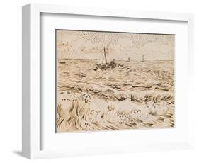 Fishing Boats at Saintes-Maries-De-La-Mer, 1888 (Pen and Ink and Pencil on Paper)-Vincent van Gogh-Framed Giclee Print