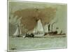 Fishing Boats at Sea, Boarding a Steamer Off the Isle of Wight-J. M. W. Turner-Mounted Giclee Print