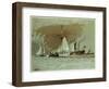 Fishing Boats at Sea, Boarding a Steamer Off the Isle of Wight-J. M. W. Turner-Framed Giclee Print