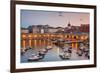 Fishing boats at sunset in the Old Port, Dubrovnik Old Town, UNESCO World Heritage Site, Dubrovnik,-Neale Clark-Framed Photographic Print