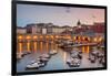 Fishing boats at sunset in the Old Port, Dubrovnik Old Town, UNESCO World Heritage Site, Dubrovnik,-Neale Clark-Framed Photographic Print