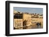 Fishing Boats at the Barriera Wharf and Grand Harbour Fortifications in the Golden Early Morning-Eleanor Scriven-Framed Photographic Print