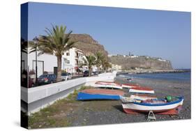 Fishing Boats at the Beach, Playa De Santiago, La Gomera, Canary Islands, Spain, Atlantic, Europe-Markus Lange-Stretched Canvas