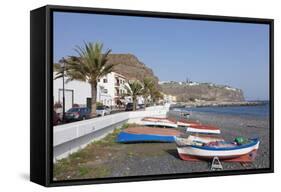 Fishing Boats at the Beach, Playa De Santiago, La Gomera, Canary Islands, Spain, Atlantic, Europe-Markus Lange-Framed Stretched Canvas