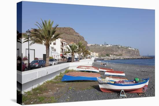 Fishing Boats at the Beach, Playa De Santiago, La Gomera, Canary Islands, Spain, Atlantic, Europe-Markus Lange-Stretched Canvas