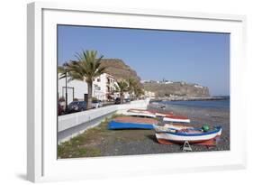 Fishing Boats at the Beach, Playa De Santiago, La Gomera, Canary Islands, Spain, Atlantic, Europe-Markus Lange-Framed Photographic Print