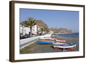 Fishing Boats at the Beach, Playa De Santiago, La Gomera, Canary Islands, Spain, Atlantic, Europe-Markus Lange-Framed Photographic Print
