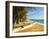 Fishing Boats at the East End of the South Coast Whale Watch Surf Beach at Mirissa, Near Matara, So-Robert Francis-Framed Photographic Print