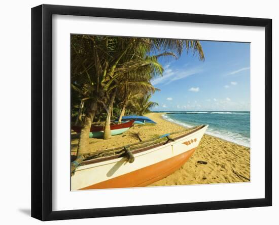 Fishing Boats at the East End of the South Coast Whale Watch Surf Beach at Mirissa, Near Matara, So-Robert Francis-Framed Photographic Print
