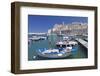 Fishing Boats at the Harbour, Old Town with Cathedral, Giovinazzo, Bari District, Puglia-Markus Lange-Framed Photographic Print