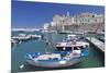 Fishing Boats at the Harbour, Old Town with Cathedral, Giovinazzo, Bari District, Puglia-Markus Lange-Mounted Photographic Print