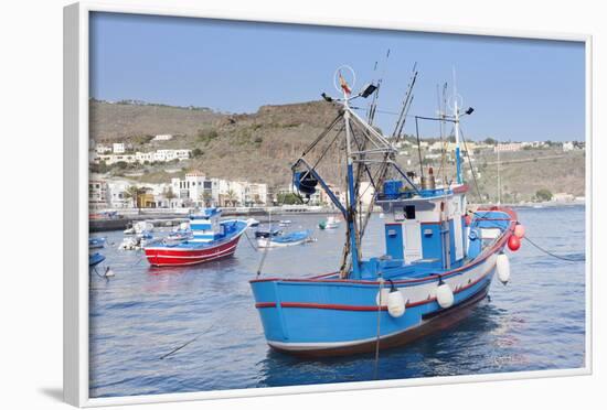 Fishing Boats at the Harbour, Playa De Santiago, La Gomera, Canary Islands, Spain, Atlantic, Europe-Markus Lange-Framed Photographic Print