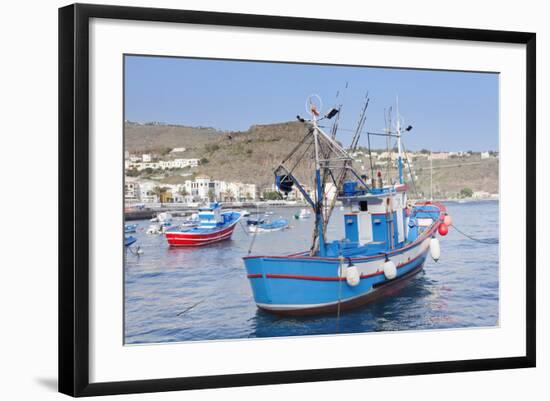 Fishing Boats at the Harbour, Playa De Santiago, La Gomera, Canary Islands, Spain, Atlantic, Europe-Markus Lange-Framed Photographic Print