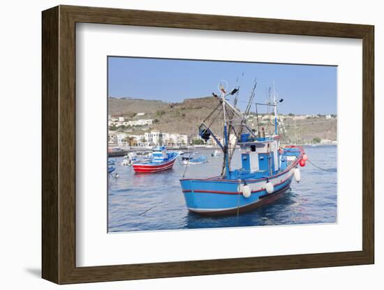 Fishing Boats at the Harbour, Playa De Santiago, La Gomera, Canary Islands, Spain, Atlantic, Europe-Markus Lange-Framed Photographic Print