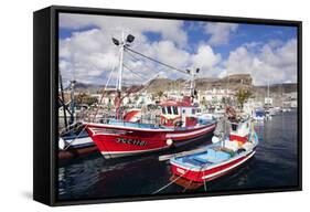 Fishing Boats at the Old Port of Puerto De Mogan-Markus Lange-Framed Stretched Canvas