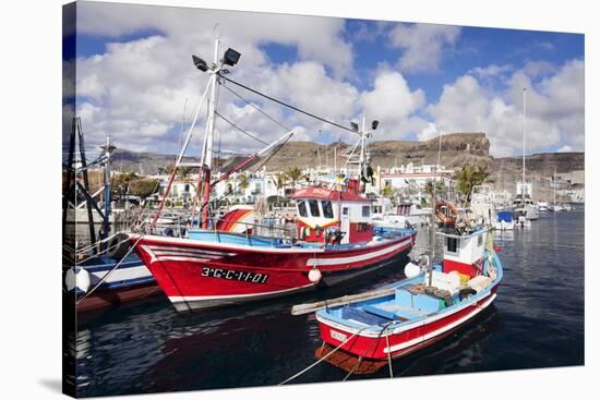 Fishing Boats at the Old Port of Puerto De Mogan-Markus Lange-Stretched Canvas