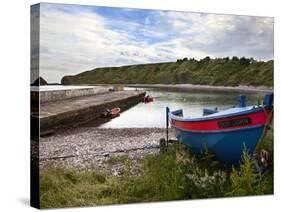 Fishing Boats at the Pier, Catterline, Aberdeenshire, Scotland, United Kingdom, Europe-Mark Sunderland-Stretched Canvas