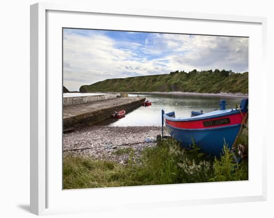 Fishing Boats at the Pier, Catterline, Aberdeenshire, Scotland, United Kingdom, Europe-Mark Sunderland-Framed Photographic Print