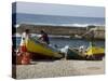 Fishing Boats at the Port of Ponto Do Sol, Ribiera Grande, Santo Antao, Cape Verde Islands-R H Productions-Stretched Canvas