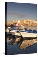 Fishing Boats at the Port, Old Town at Sunrise, Gallipoli, Lecce Province, Salentine Peninsula-Markus Lange-Stretched Canvas