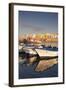 Fishing Boats at the Port, Old Town at Sunrise, Gallipoli, Lecce Province, Salentine Peninsula-Markus Lange-Framed Photographic Print