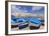 Fishing Boats at the Port, Old Town with Castle, Gallipoli, Lecce Province, Salentine Peninsula-Markus Lange-Framed Photographic Print